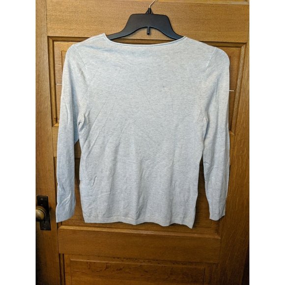 Chicos Size 1 Shirt Top Tan Lightweight Solid Classic Sweater-type - Picture 3 of 5